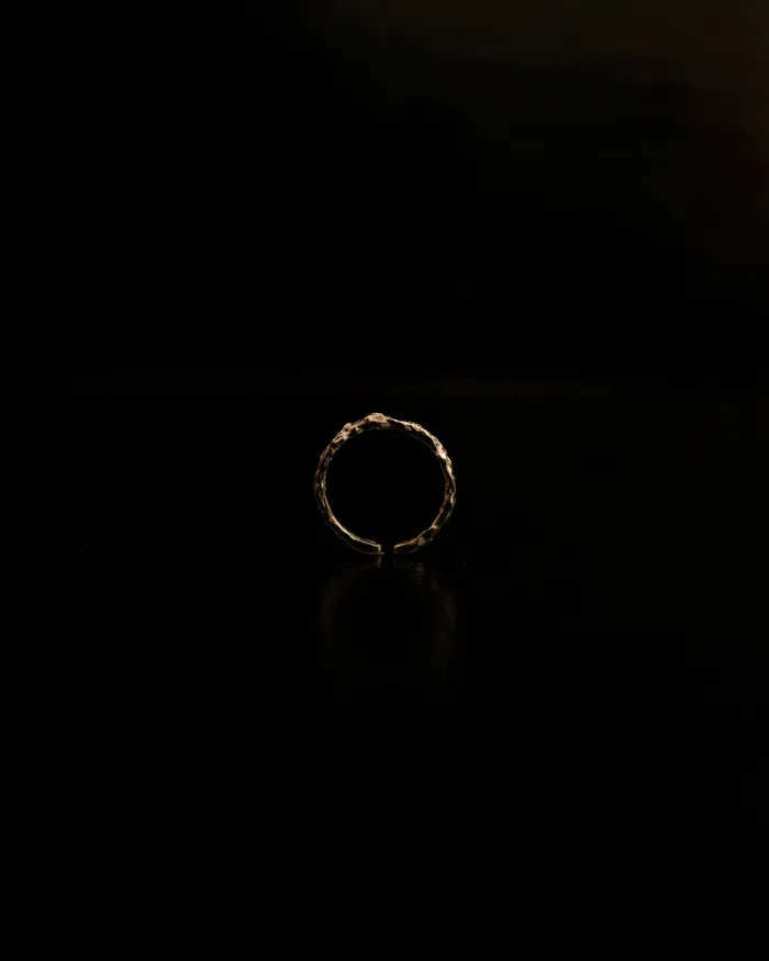 Petite Trixie Rustic Hammered Diamond Open Ring MYJN Rings
