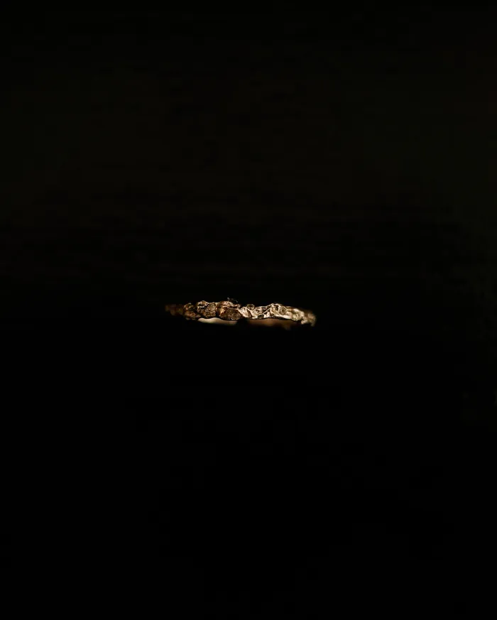 Petite Trixie Rustic Hammered Diamond Open Ring MYJN Rings