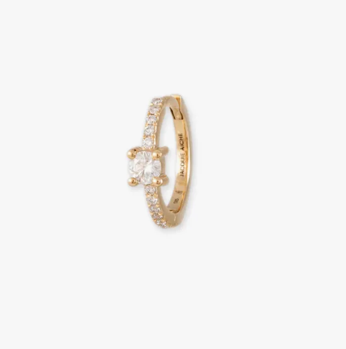 PRONG PAVE DIAMOND MINI HOOP JACQUIE AICHE Earrings