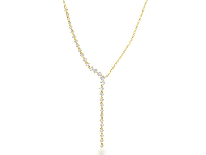 Rachel Reid Necklaces Asymmetrical Diamond Y Necklace