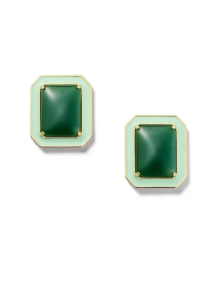 Rectangle Jelly Button Stud Earrings in Cyprus Alison Lou Jewels Earrings