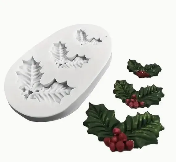 Resin Art Hub Necklaces Holly Leaf Silicone Mold for resin