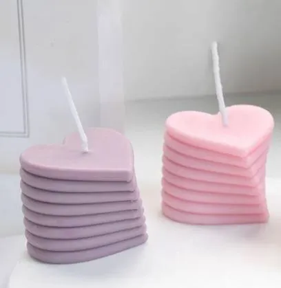 Resin Art Hub Necklaces Layered Heart candle Silicone Mold for Candle Making