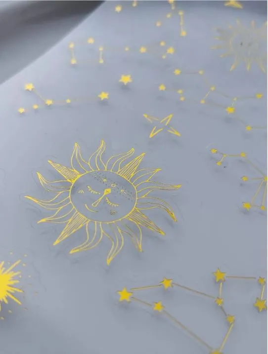 Resin Art Hub Necklaces Metallic Star Sun Pattern Assorted Sticker for Resin Art