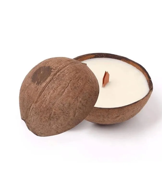 Resin Art Hub Necklaces Natural Coconut Shell for Candle Storage