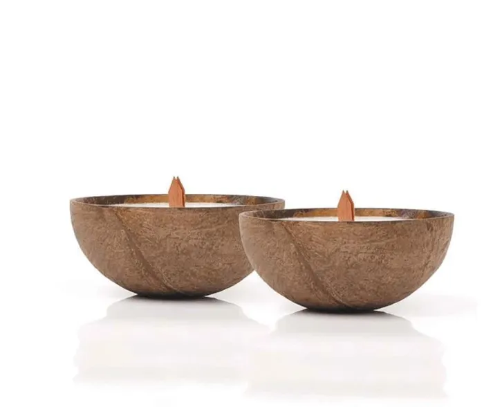 Resin Art Hub Necklaces Natural Coconut Shell for Candle Storage