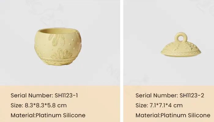 Resinarthub Necklaces Christmas Ball Candle Jar Mold for Jesmonite Art