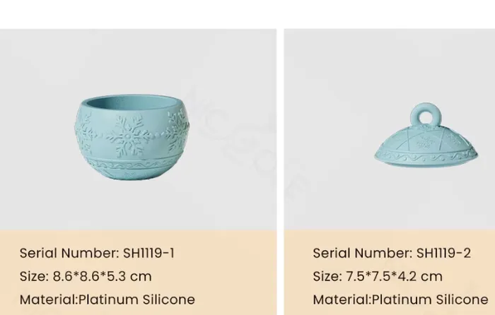 Resinarthub Necklaces Christmas Ball Candle Jar Mold for Jesmonite Art