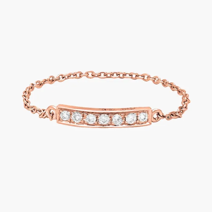 Rings Bar Chain Gold and Diamond Ring Djula Jewelry