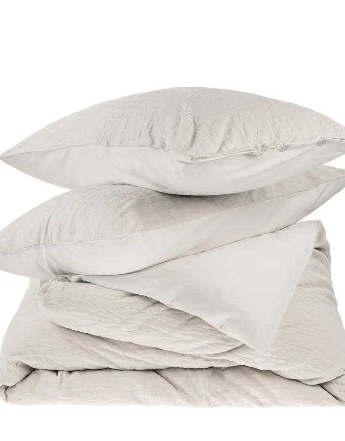 Rings Indaba Kerala Kantha Queen Duvet Set White Whispers