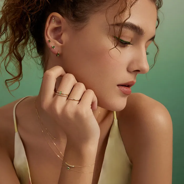 Rings JOVIE Tsavorite and LabGrown Diamond Ring AURELIE GI