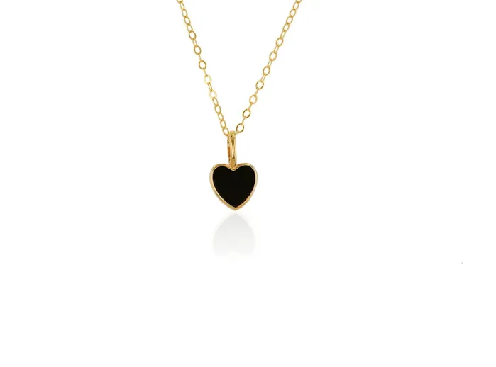 Rings Mini Black Enamel Heart Charm Rachel Reid