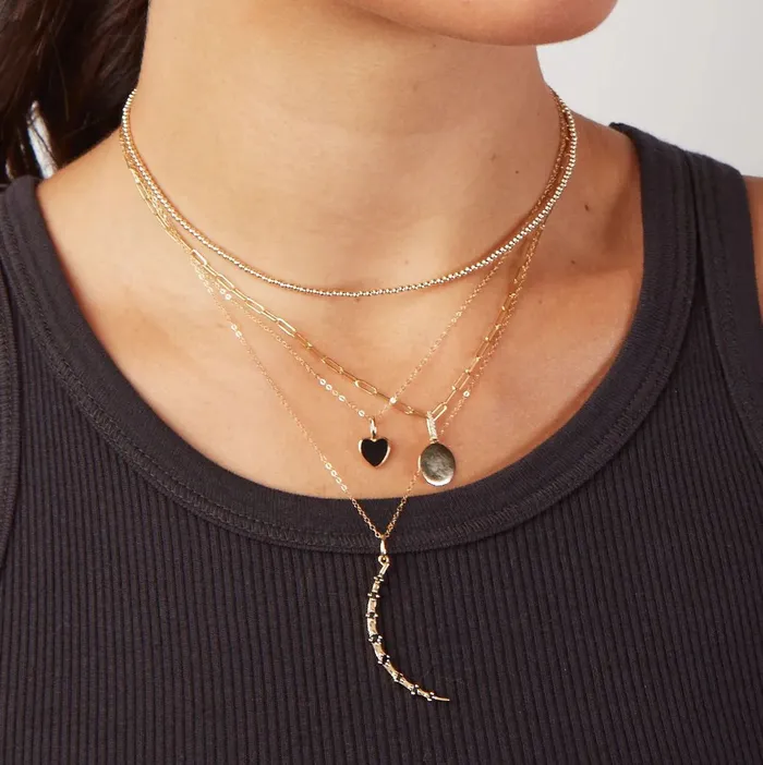 Rings Mini Black Enamel Heart Charm Rachel Reid