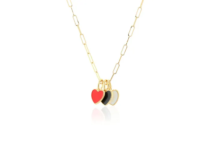 Rings Mini Black Enamel Heart Charm Rachel Reid