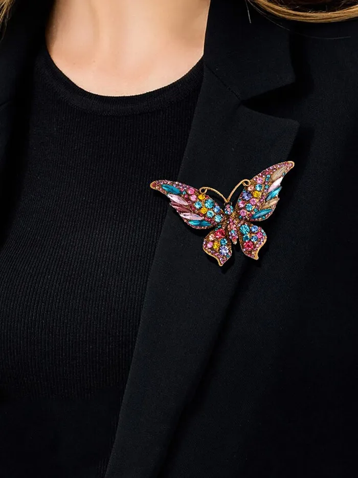 Rings Yellow Chimes Brooch for Women Butterfly Shaped Brooch Fashionable Brooch for Girls and Women Multicolor2 Yellow Chimes