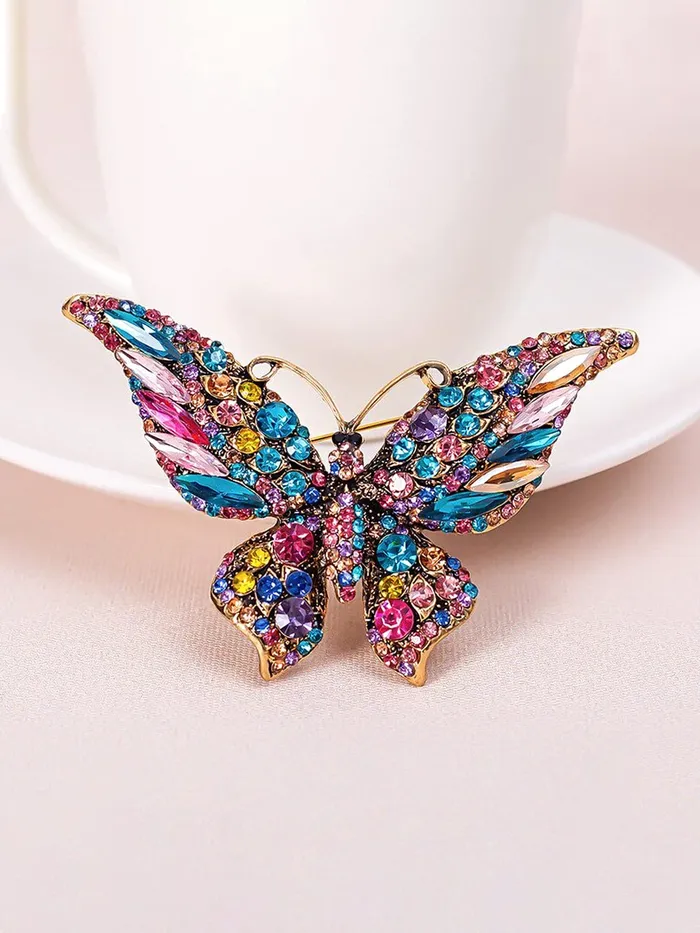 Rings Yellow Chimes Brooch for Women Butterfly Shaped Brooch Fashionable Brooch for Girls and Women Multicolor2 Yellow Chimes