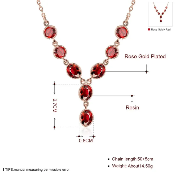 Rings Yellow Chimes Red Royal Genre Austrian Crystal 18K Rose Gold Plated Necklace for Women and Girls Yellow Chimes