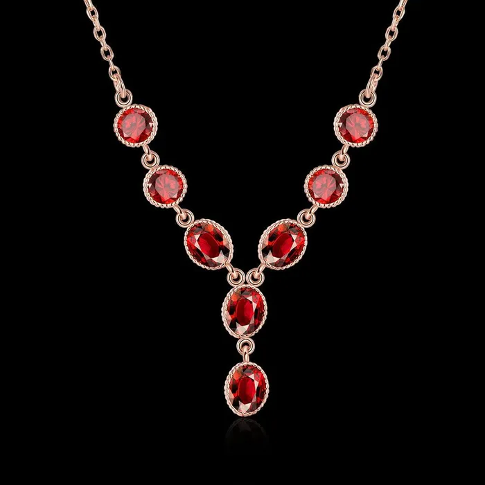 Rings Yellow Chimes Red Royal Genre Austrian Crystal 18K Rose Gold Plated Necklace for Women and Girls Yellow Chimes