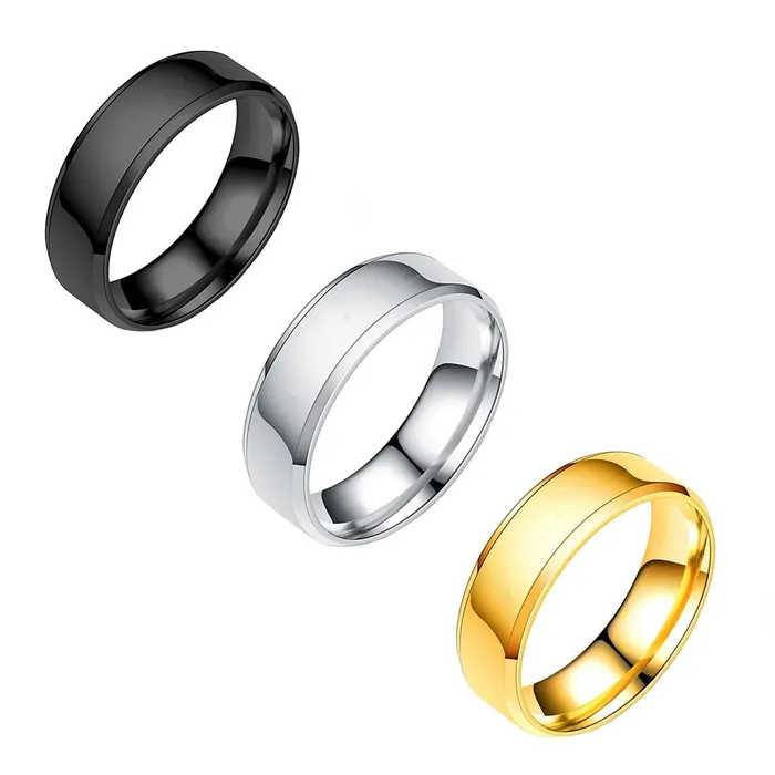 Rings Yellow Chimes Rings for Men 3 pcs of combo Fashionable Smooth Finished Multicolored band Designed Rings for Men and Boys Yellow Chimes