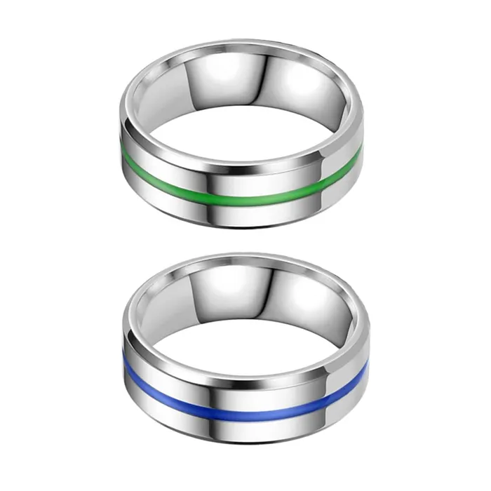 Rings Yellow Chimes Yellow Chimes 2 pcs Combo Rings for Men Silver toned Stainless Steel Band Designed Contemporary Rings for Men and Boys