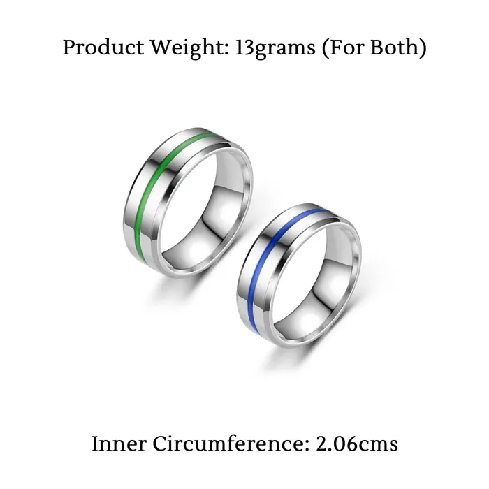 Rings Yellow Chimes Yellow Chimes 2 pcs Combo Rings for Men Silver toned Stainless Steel Band Designed Contemporary Rings for Men and Boys