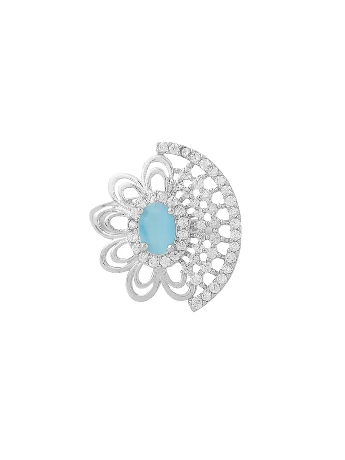 Rings Yellow Chimes Yellow Chimes AD Stone Rings Adjustable Silver Ring Rhodium Plated For Women Silver Rings Yellow Chimes Yellow Chimes AD Stone Rings Adjustable Silver Ring Rhodium Plated For Women Silver