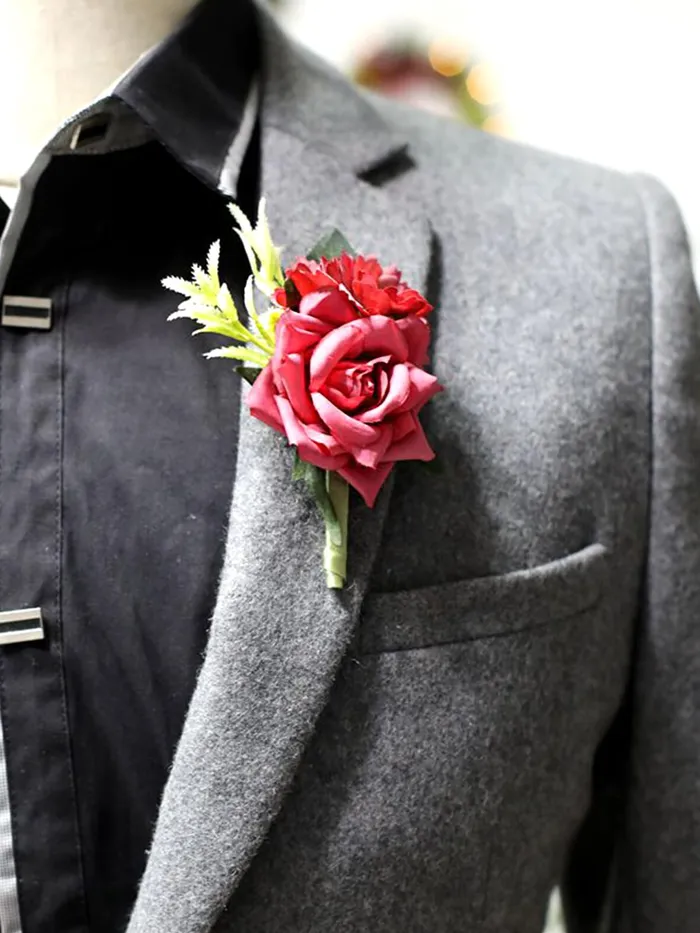 Rings Yellow Chimes Yellow Chimes Brooch for Men and Boys Red Floral Brooch for Men Suit Boutonniere Pin for Wedding Handmade Brooch Rose Boutonniere for Wedding Ceremony Anniversary