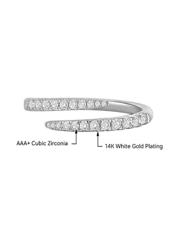 Rings Yellow Chimes Yellow Chimes Rings for Women Crystal Ring Silver Plated Adjustable Open Ends Ring for Women and Girls