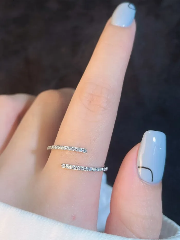 Rings Yellow Chimes Yellow Chimes Rings for Women Crystal Ring Silver Plated Adjustable Open Ends Ring for Women and Girls