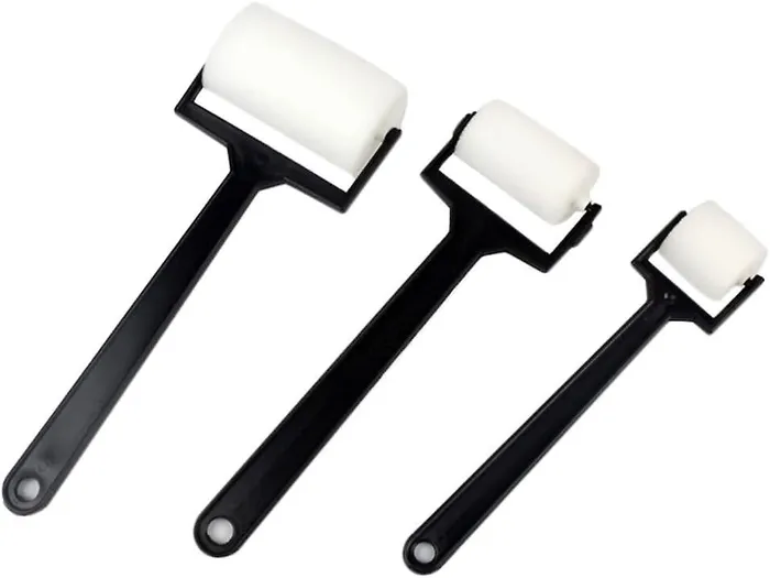 Set of 3 Plain Foam Roller Brushes Resin Art Hub Earrings