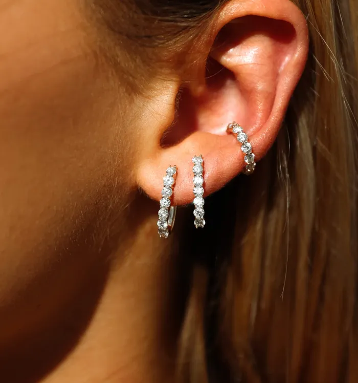 Sparkler Cuff Carbon Hyde Earrings