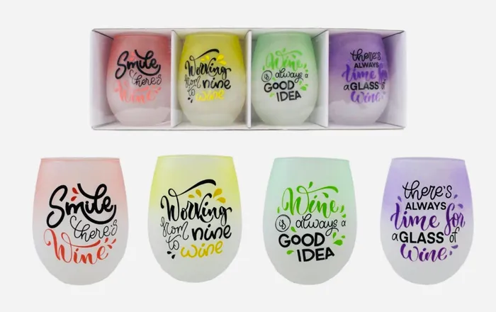 Splash Earrings Stemless Wine Glass