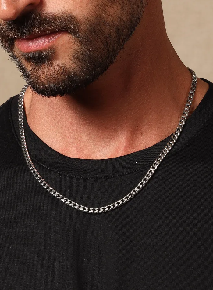 WE ARE ALL SMITH Mens Jewelry Clothing Necklaces Waterproof Cuban Chain 5mm