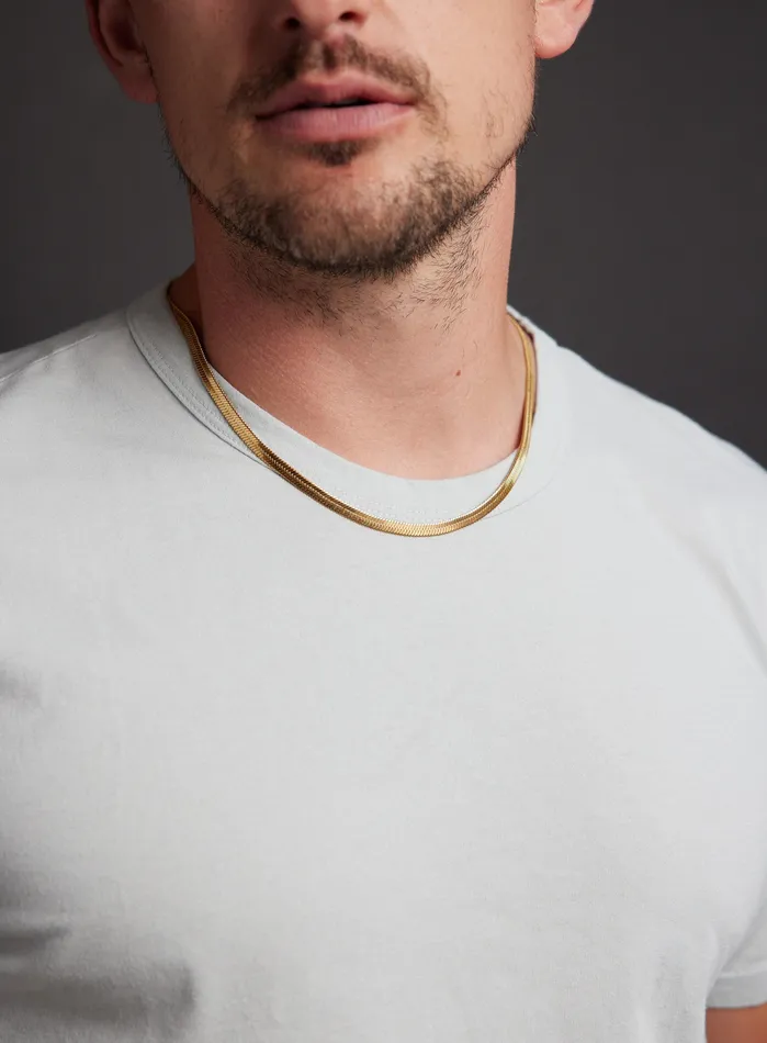 WE ARE ALL SMITH Necklaces Mens Gold Chain Necklace 5mm Herringbone Chain Necklace