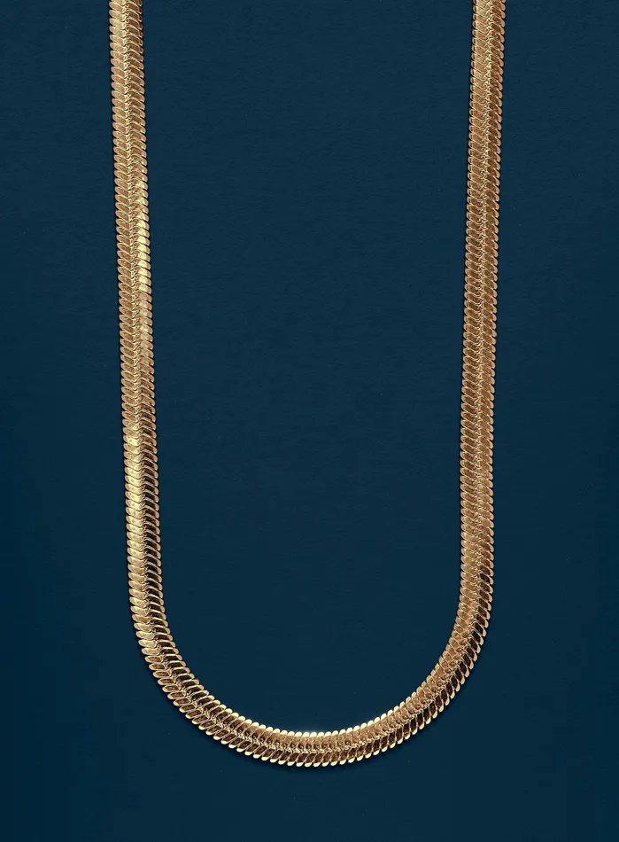 WE ARE ALL SMITH Necklaces Mens Gold Chain Necklace 5mm Herringbone Chain Necklace