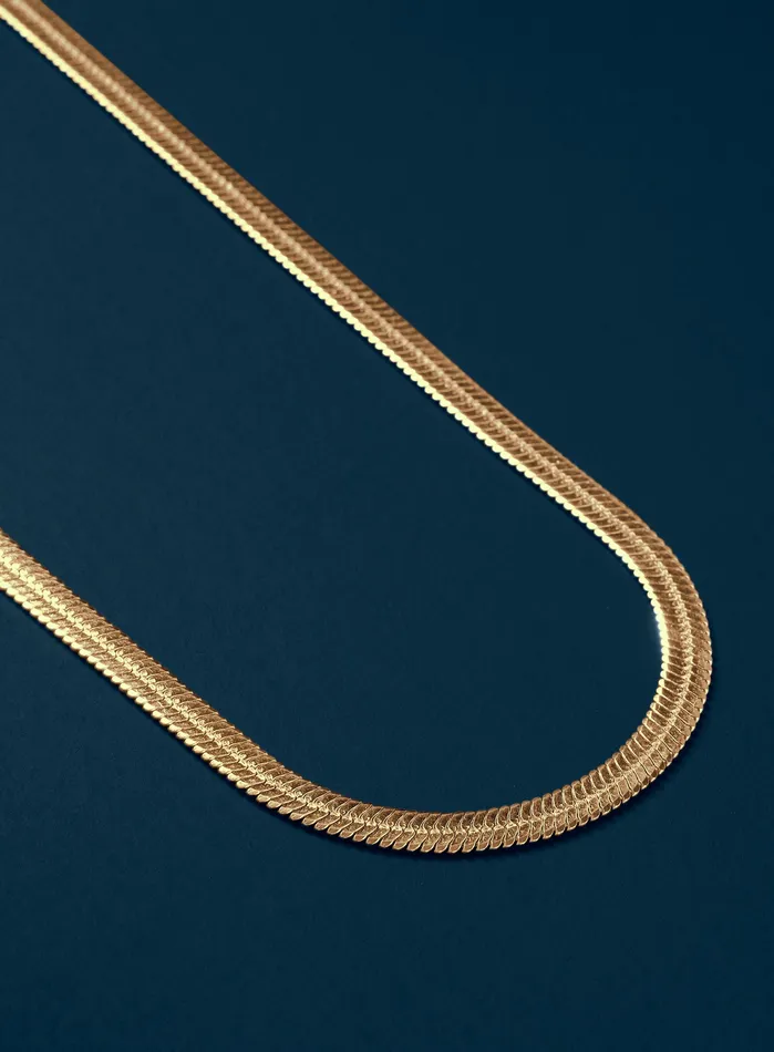 WE ARE ALL SMITH Necklaces Mens Gold Chain Necklace 5mm Herringbone Chain Necklace