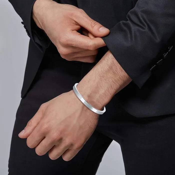 Yellow Chimes 925 Sterling Silver Hallmark and Certified Pure Silver Amritsar Kada Bracelet for Men and Boys 210 Yellow Chimes Earrings