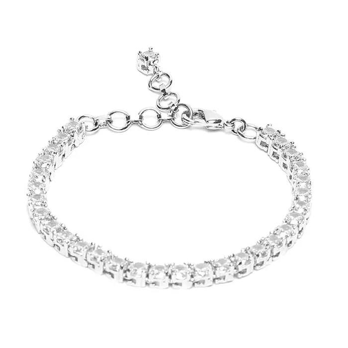Yellow Chimes AD Bracelet for Women White American Diamond AD Studded Rhodium Plated Handcrafted Bracelet for Women and Girls Yellow Chimes Necklaces Yellow Chimes AD Bracelet for Women White American Diamond AD Studded Rhodium Plated Handcrafted Bracelet for Women and Girls Yellow Chimes Necklaces