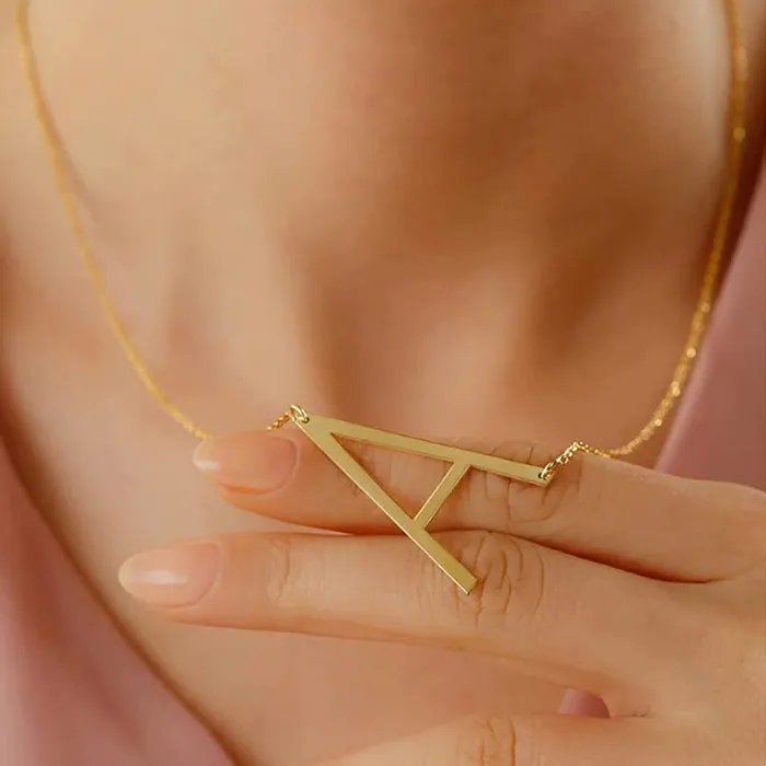 Yellow Chimes Alphabet Necklace for Women Initial Letter Alphabet A Pendant Stainless Steel Gold Plated Chain Pendant Necklace for Women and Girls Yellow Chimes Earrings