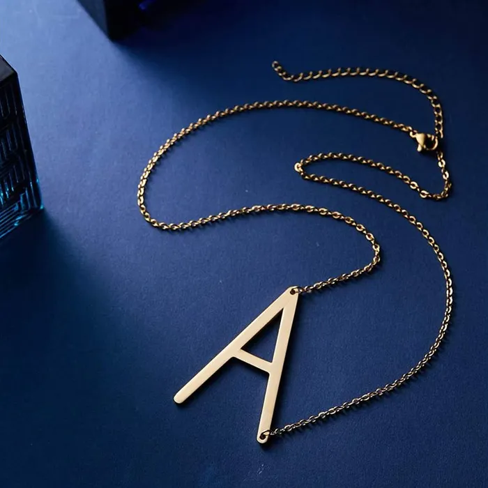 Yellow Chimes Alphabet Necklace for Women Initial Letter Alphabet A Pendant Stainless Steel Gold Plated Chain Pendant Necklace for Women and Girls Yellow Chimes Earrings