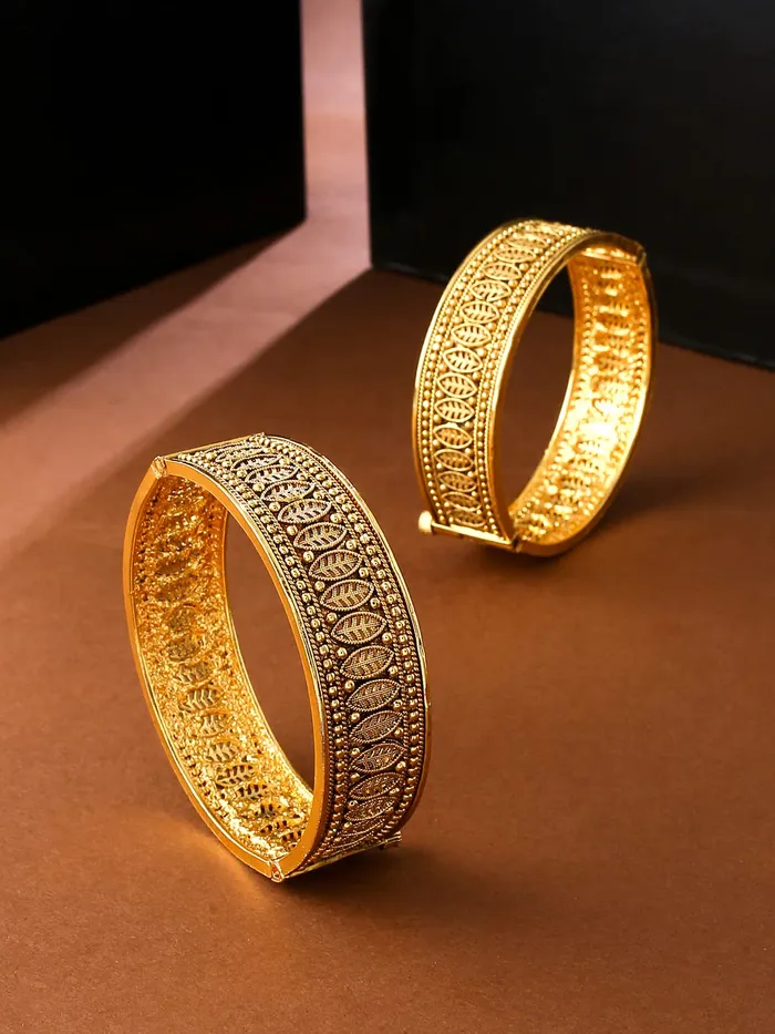 Yellow Chimes Bangles for Women Gold Toned Crystal Studded Peacock Designed Set of 2 Bangles for Women and Girls Yellow Chimes Necklaces