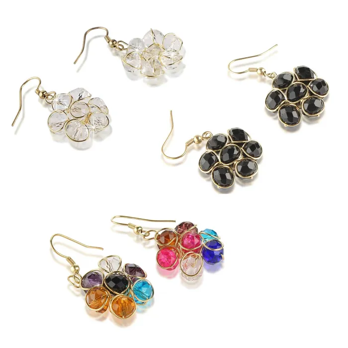 Yellow Chimes Bracelets Yellow Chimes Crystal Beads Combo of 3 Gold Plated Stylish Multicolour Base Metal Drop Earrings Set for Women