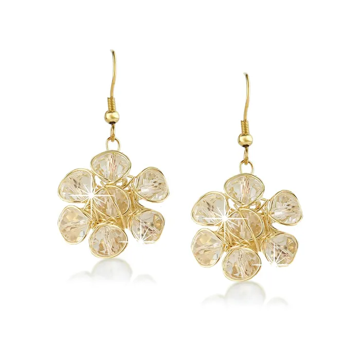 Yellow Chimes Bracelets Yellow Chimes Crystal Beads Combo of 3 Gold Plated Stylish Multicolour Base Metal Drop Earrings Set for Women