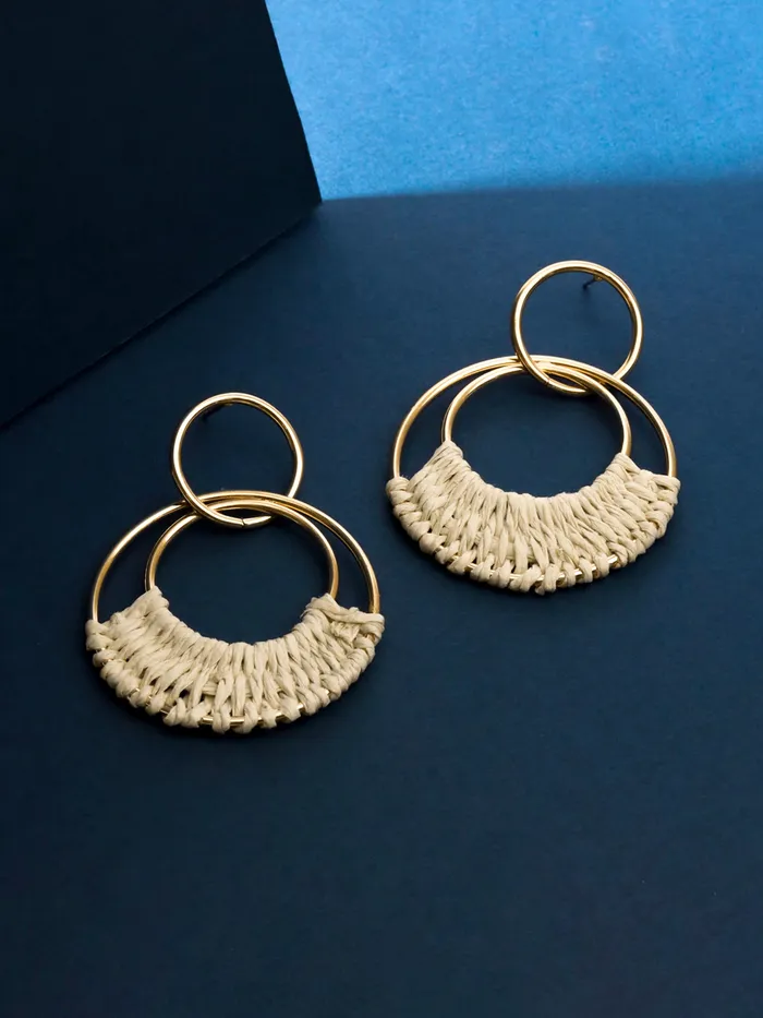 Yellow Chimes Bracelets Yellow Chimes Drop Earrings for Women Fashion Gold Plated Circle Drop Earrings for Girls Western Style Golden Women Earrings Chic Reverie Birthday Gift for Girls Anniversary Gift for Wife