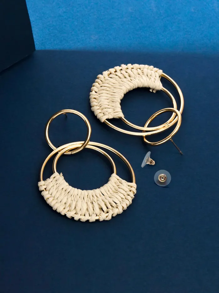 Yellow Chimes Bracelets Yellow Chimes Drop Earrings for Women Fashion Gold Plated Circle Drop Earrings for Girls Western Style Golden Women Earrings Chic Reverie Birthday Gift for Girls Anniversary Gift for Wife