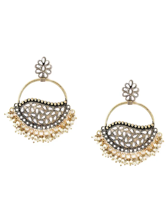 Yellow Chimes Bracelets Yellow Chimes Earrings For Women Silver Toned Floral Shaped Pink Stone and Pearl Studded Chandbali Earrings For Women and Girls Yellow Chimes Bracelets Yellow Chimes Earrings For Women Silver Toned Floral Shaped Pink Stone and Pearl Studded Chandbali Earrings For Women and Girls