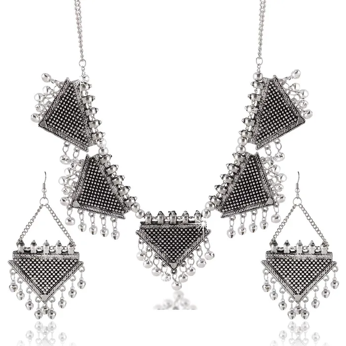 Yellow Chimes Bracelets Yellow Chimes Statement Antique Necklace with Earrings Oxidised Jewellery Sets for Women and Girls Yellow Chimes Bracelets Yellow Chimes Statement Antique Necklace with Earrings Oxidised Jewellery Sets for Women and Girls