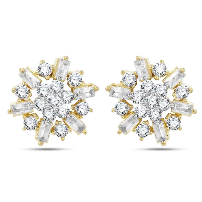 Yellow Chimes Classic White ADAmerican Diamond Studded 18k Gold Plated HandCrafted Floral Stud Earrings for Women Girls Yellow Chimes Earrings Yellow Chimes Classic White ADAmerican Diamond Studded 18k Gold Plated HandCrafted Floral Stud Earrings for Women Girls Yellow Chimes Earrings