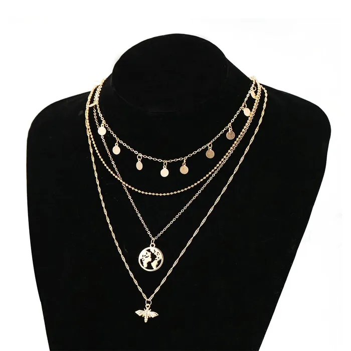 Yellow Chimes Combo Fashion Multilayered Silver Gold Plated Chain Choker Necklace for Women and Girls Design 14 Yellow Chimes Earrings