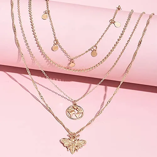 Yellow Chimes Combo Fashion Multilayered Silver Gold Plated Chain Choker Necklace for Women and Girls Design 14 Yellow Chimes Earrings